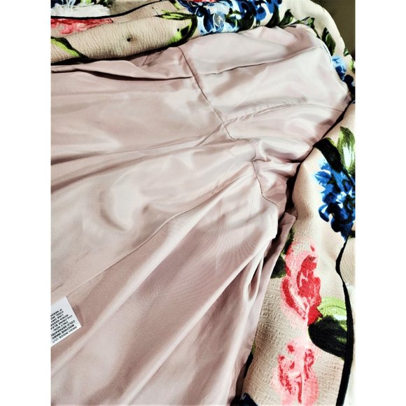 ELLE Floral Trench Coat Size 2 New Condition - Picture 3 of 6